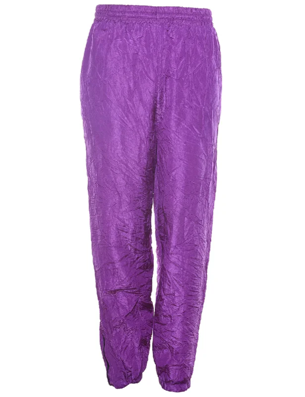 Purple 1980s Track Pants - W27 L30 Casual Drawstring Pants