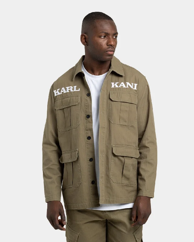 Karl Kani Retro Utility Shirt Jacket Dark Green Belted Jacket Elasticated Jacket Padded Jacket Karl Kani Retro Utility Shirt Jacket Dark Green Belted Jacket Elasticated Jacket Padded Jacket