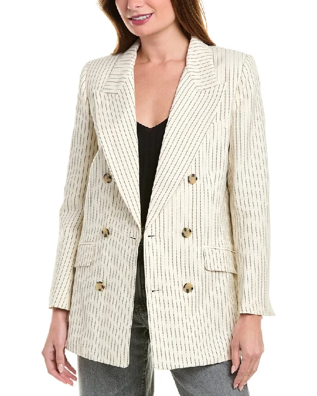FRAME Denim Linen-Blend Jacket Striped Jacket Polka Dot Jacket Floral Jacket