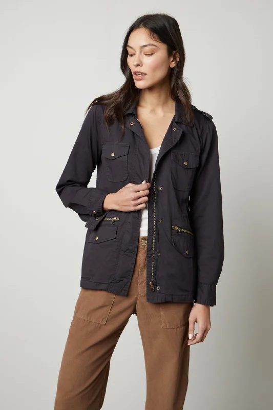 RUBY LIGHT-WEIGHT ARMY JACKET Striped Jacket Polka Dot Jacket Floral Jacket