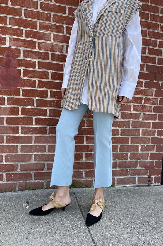 Kick Stretch-Cotton Pants in Subtle Jacquard Light Blue (Sold Out) Sleek Black Pants Kick Stretch-Cotton Pants in Subtle Jacquard Light Blue (Sold Out) Sleek Black Pants