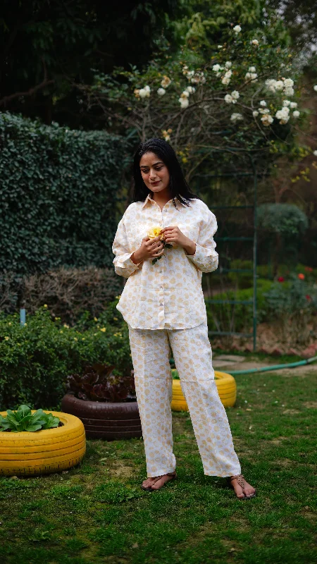 Yellow Print Pants Formal Dress Pants