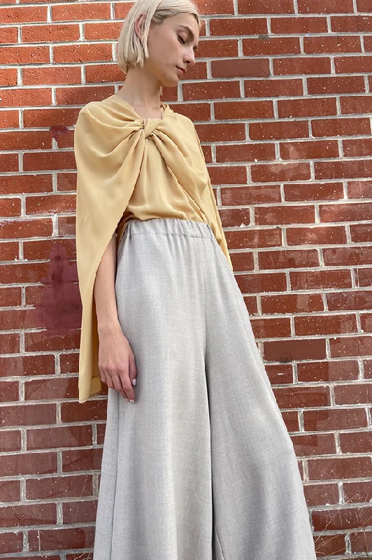 Flannel Gaucho Pants in  Oatmeal Formal Dress Pants