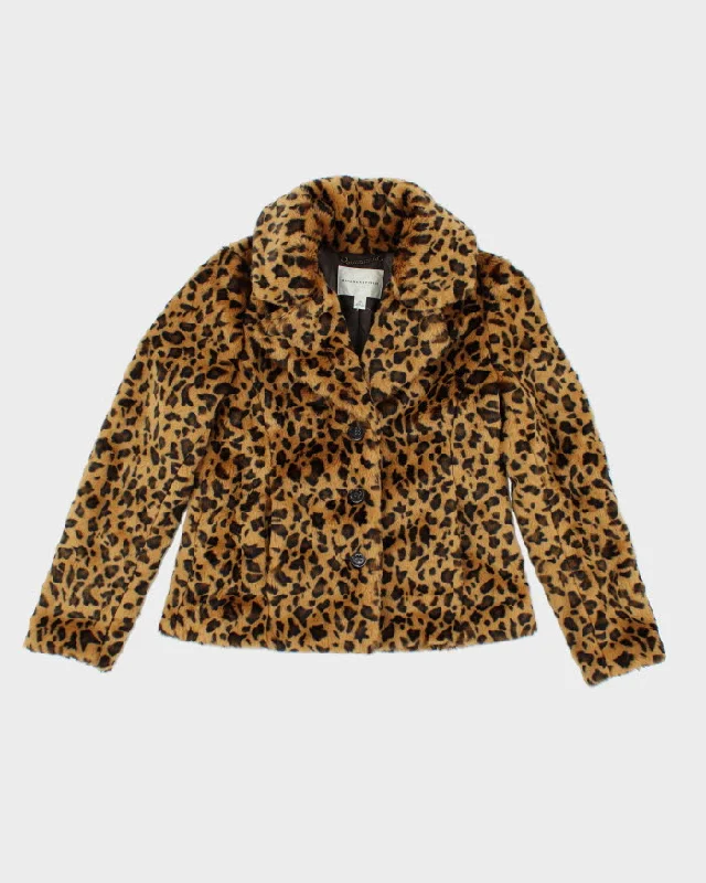 Banana Republic Leopard Print Faux Fur Jacket - S Wool Fabric Cashmere Fabric Tweed Fabric Banana Republic Leopard Print Faux Fur Jacket - S Wool Fabric Cashmere Fabric Tweed Fabric