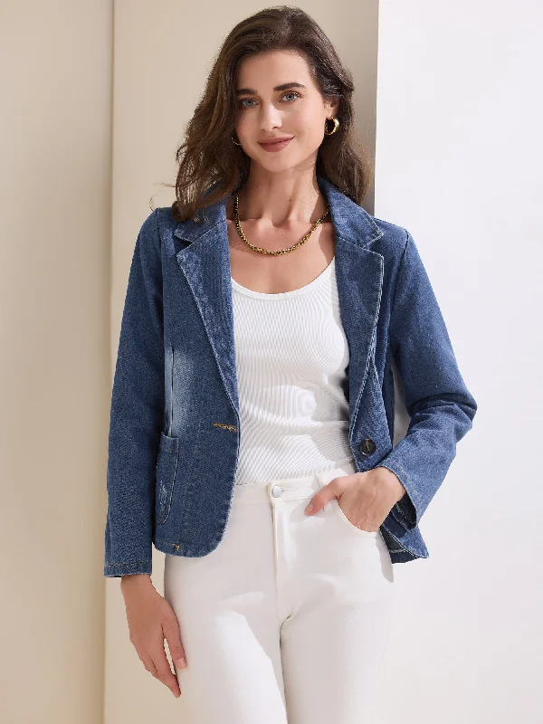 Denim Casaul Notched Lapel Washed Jean Jackets Blazer Mesh Jacket Canvas Jacket Denim Jacket Denim Casaul Notched Lapel Washed Jean Jackets Blazer Mesh Jacket Canvas Jacket Denim Jacket