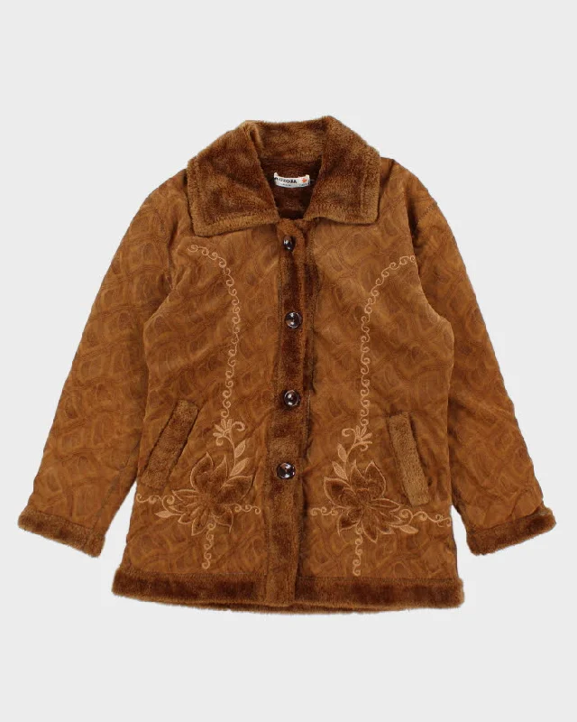 Vintage Aurora Suede Fur Lined Embroidered Jacket - M Faux Fur Jacket Real Fur Jacket Shearling Jacket Vintage Aurora Suede Fur Lined Embroidered Jacket - M Faux Fur Jacket Real Fur Jacket Shearling Jacket
