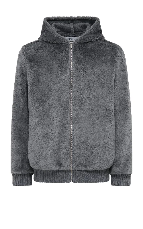Tom Hoody Jacket in Dark Grey Virgin Wool Silk Cashmere Fur Satin Jacket Silk Jacket Chiffon Jacket Tom Hoody Jacket in Dark Grey Virgin Wool Silk Cashmere Fur Satin Jacket Silk Jacket Chiffon Jacket