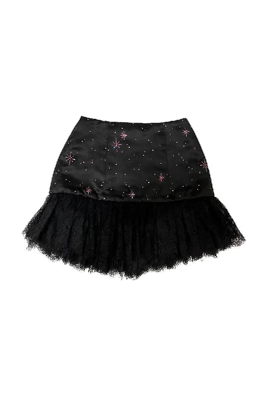 CRYSTAL STARRY NIGHT MINI SKIRT breathable skirt fabric