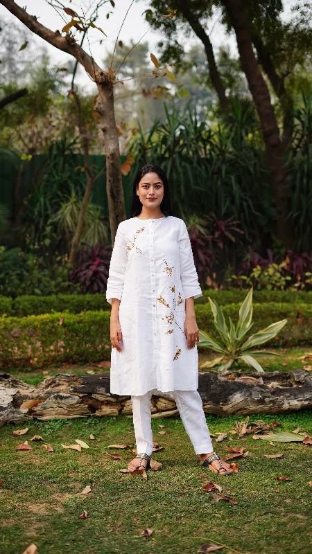Solid White Pencil Pants Trendy Palazzo Pants