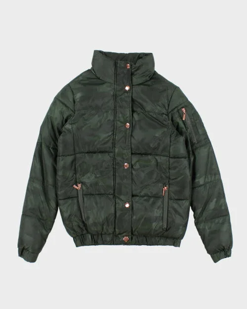 Guess Puffer Jacket - XS Stand-Up Collar Roll-Neck Collar Turtle Neck