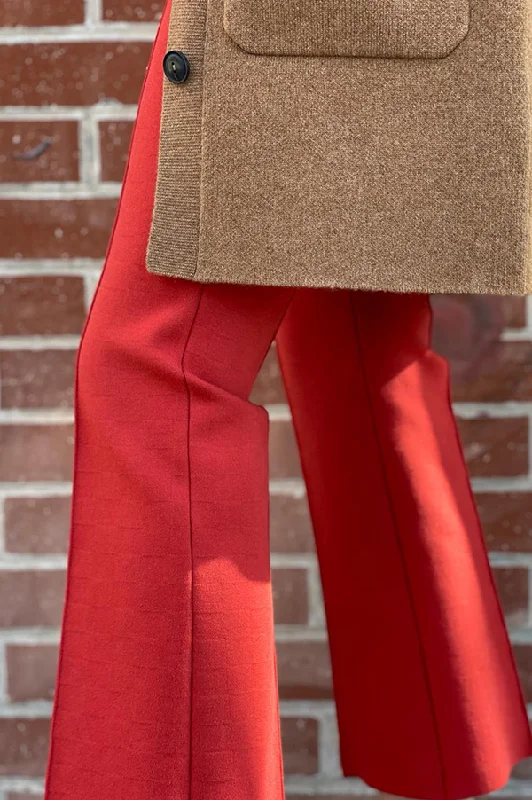 Kick Stretch-Cotton Pants in Subtle Jacquard Burnt Red (Sold Out) Relaxed Lounge Trousers Kick Stretch-Cotton Pants in Subtle Jacquard Burnt Red (Sold Out) Relaxed Lounge Trousers