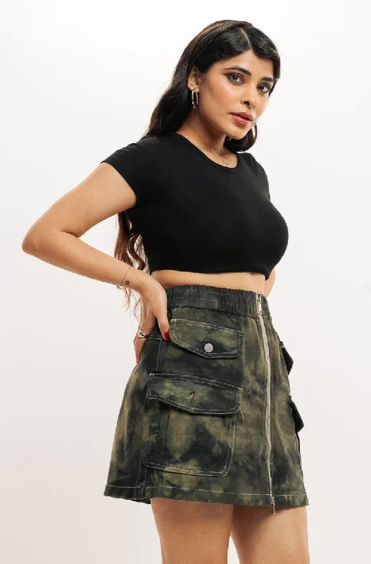 Short Denim Pocket Skirt maxi skirt elegant