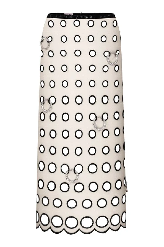 NUDE PIERCING MIDI SKIRT wool skirt sturdy
