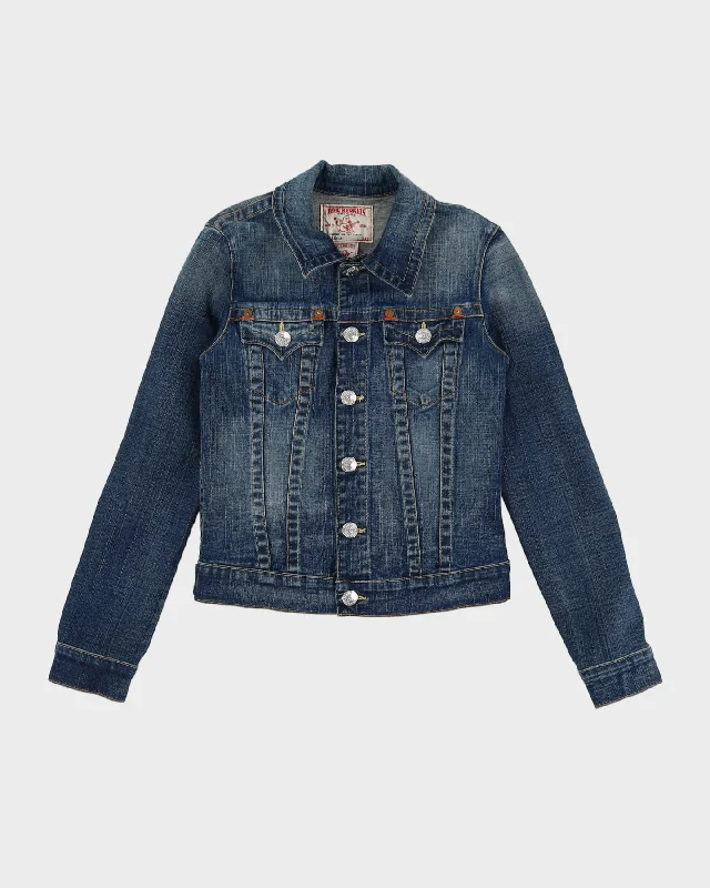00s Y2K True Religion Denim Jacket - M Cotton Fabric Linen Fabric Terry Fabric