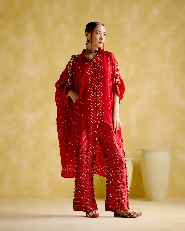 Leander Red Pant Classic Stretch Pants