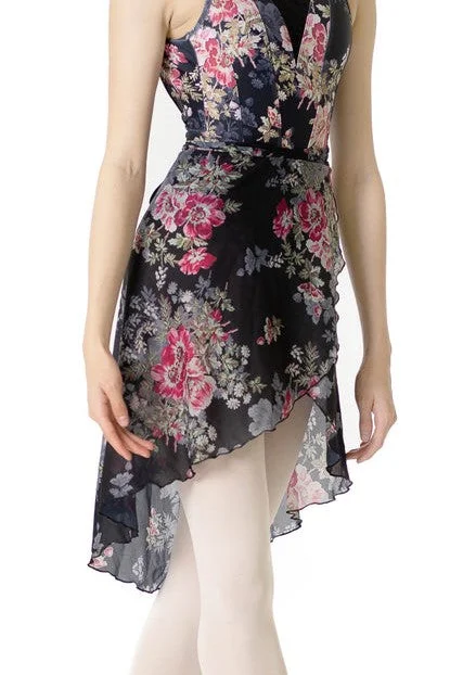 Danse de Paris Velvet Chiffon Wrap Skirt S0002L silk skirt sleek