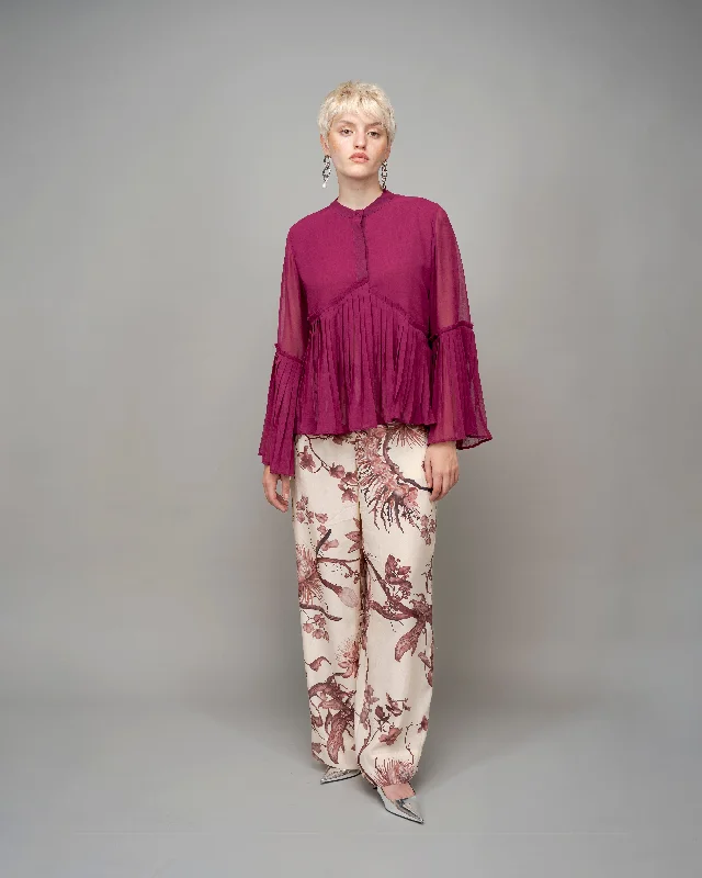 Garden Print Pant In Apricot Soft Stretch Leggings