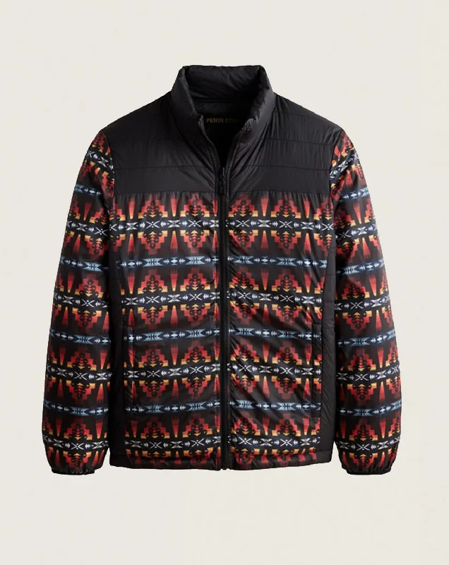 MEN'S GENESEE REVERSIBLE DOWN JACKET<br>TUCSON BLACK Herringbone Jacket Houndstooth Jacket Plaid Jacket MEN'S GENESEE REVERSIBLE DOWN JACKET<br>TUCSON BLACK Herringbone Jacket Houndstooth Jacket Plaid Jacket
