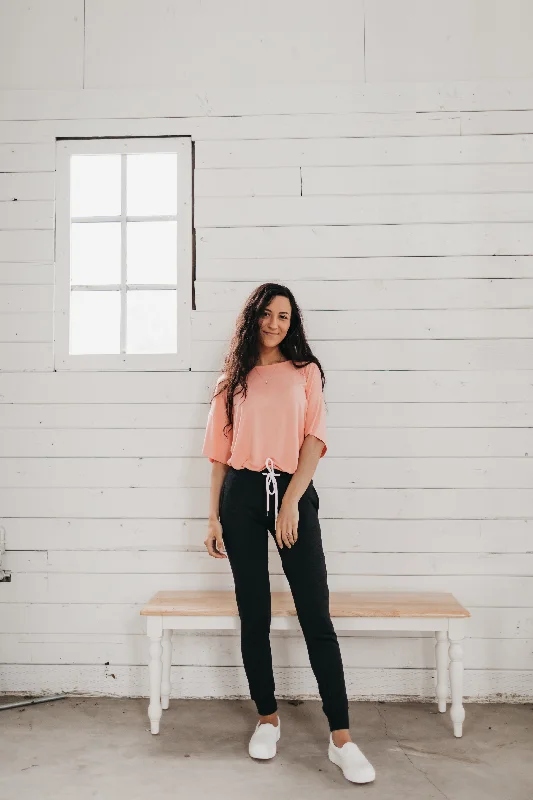 Lounge Jogger Sweat Pants in Dark Gray Elegant Palazzo Trousers