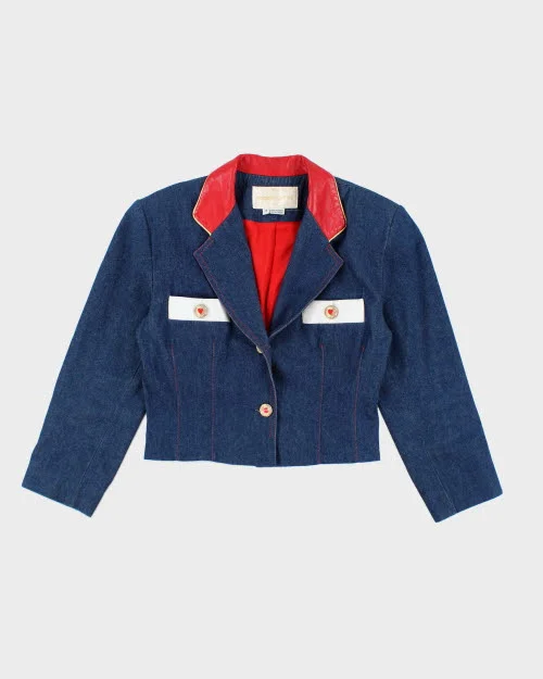 Margret Godfrey Denim Blazer Jacket - S Striped Jacket Polka Dot Jacket Floral Jacket Margret Godfrey Denim Blazer Jacket - S Striped Jacket Polka Dot Jacket Floral Jacket