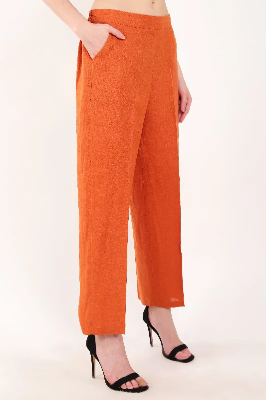 Orange Pants Slim-Fit Khaki Pants