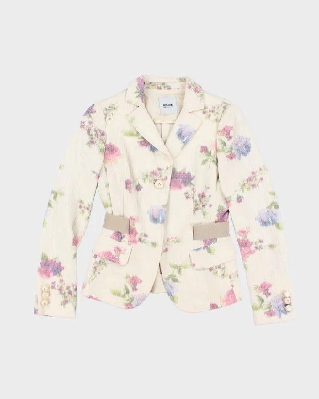 Moschino Floral Blazer Jacket - S Front Pockets Side Pockets Patch Pockets