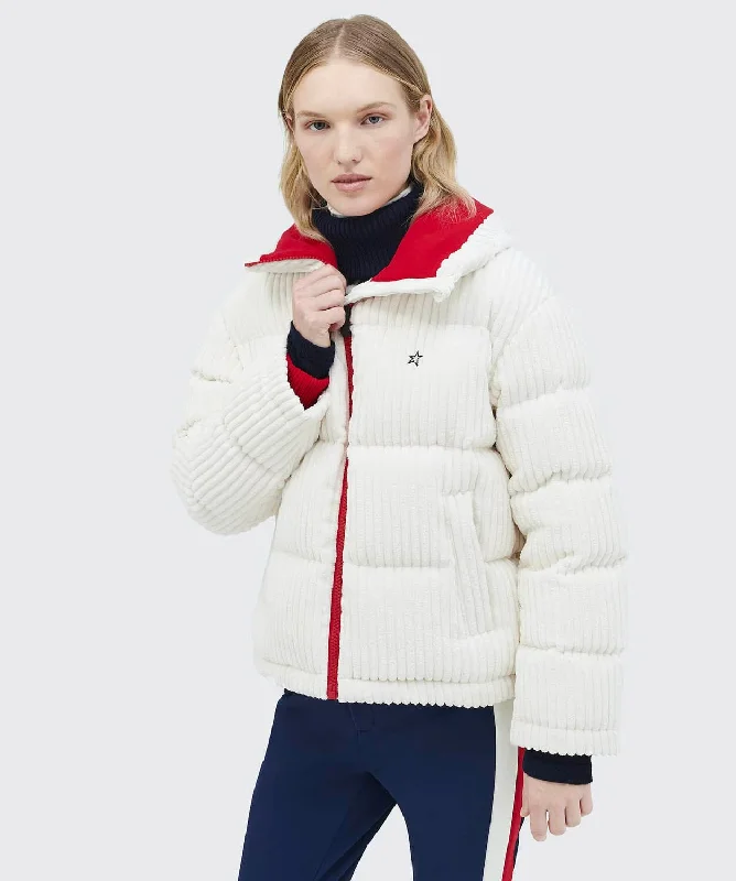 Women's Jumbo Cord Down Jacket Trench Coat Raincoat Waterproof Jacket