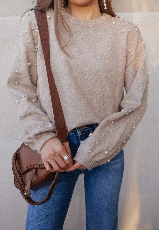 Pearly Chic Luxe Viscose Sweater Striped Floral Plaid