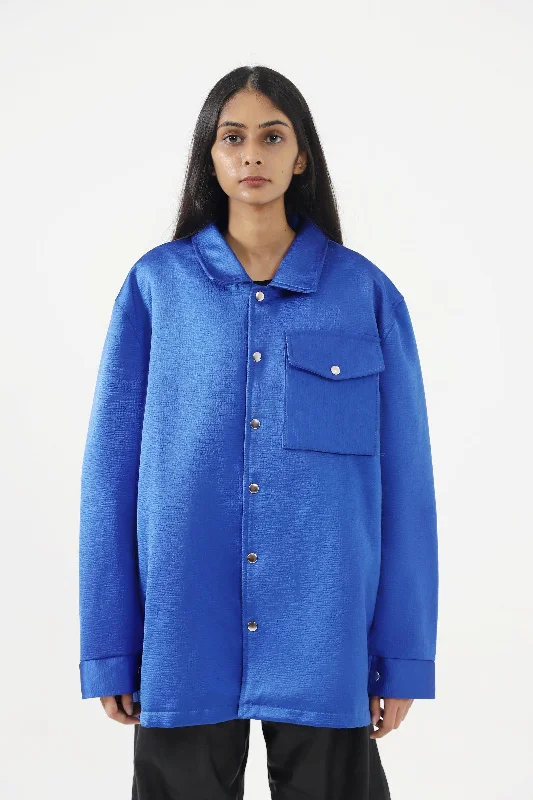 ROYAL BLUE SILK COACH JACKET Notch Collar Jacket Peter Pan Collar Jacket Cowl Neck Jacket ROYAL BLUE SILK COACH JACKET Notch Collar Jacket Peter Pan Collar Jacket Cowl Neck Jacket