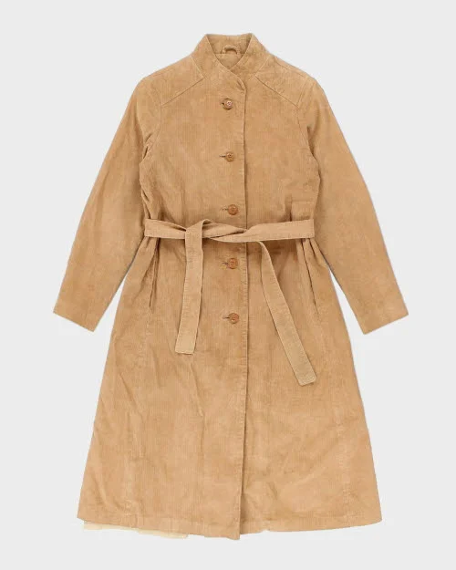 Y2k 00s  Long Corduroy Jacket - S Zippered Front Buttoned Front Snap Front