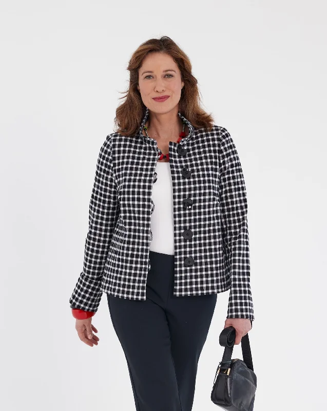Accordion Checks Swing Jacket Anorak Shell Jacket Lightweight Jacket