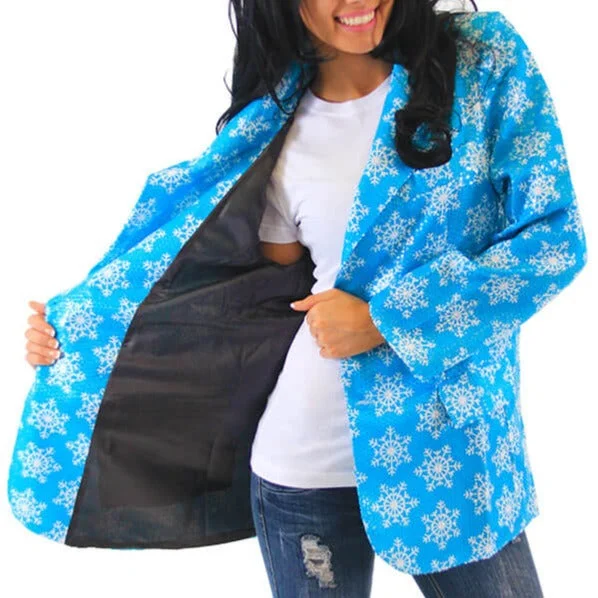 Women's Sequin Snowflakes Ugly Christmas Blazer Jacket Quilted Jacket Puffer Jacket Insulated Jacket Women's Sequin Snowflakes Ugly Christmas Blazer Jacket Quilted Jacket Puffer Jacket Insulated Jacket