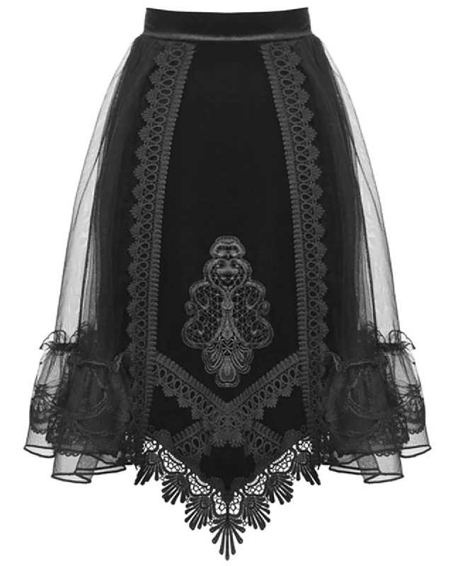 Dark In Love Dark Courtesan Gothic Lolita Velvet Skirt summer skirt style