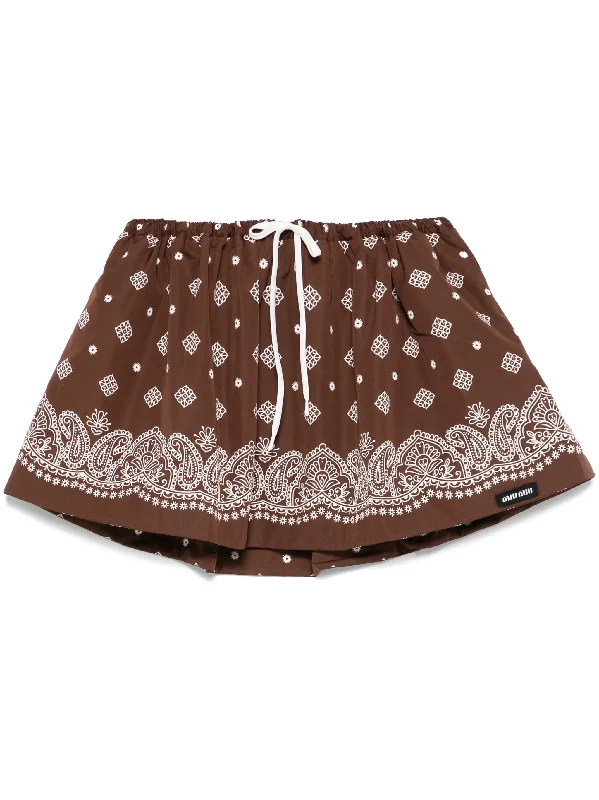 paisley-print mini skirt velvet skirt plush