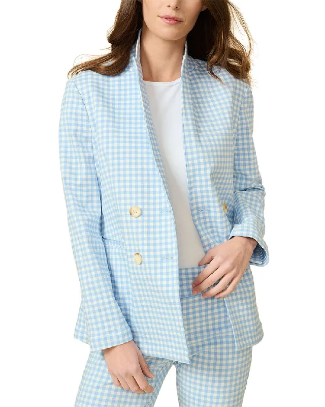 J.McLaughlin Ressie Gingham Jacket Rayon Fabric Velvet Fabric Corduroy Fabric