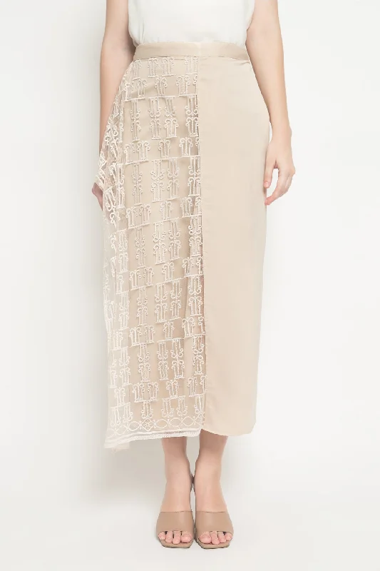 Creme Pohon Hayat Wrap Skirt wool skirt sturdy