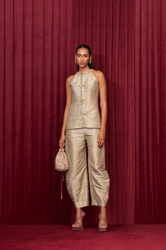 Sonic Top Pants Set Elegant Wool Trousers