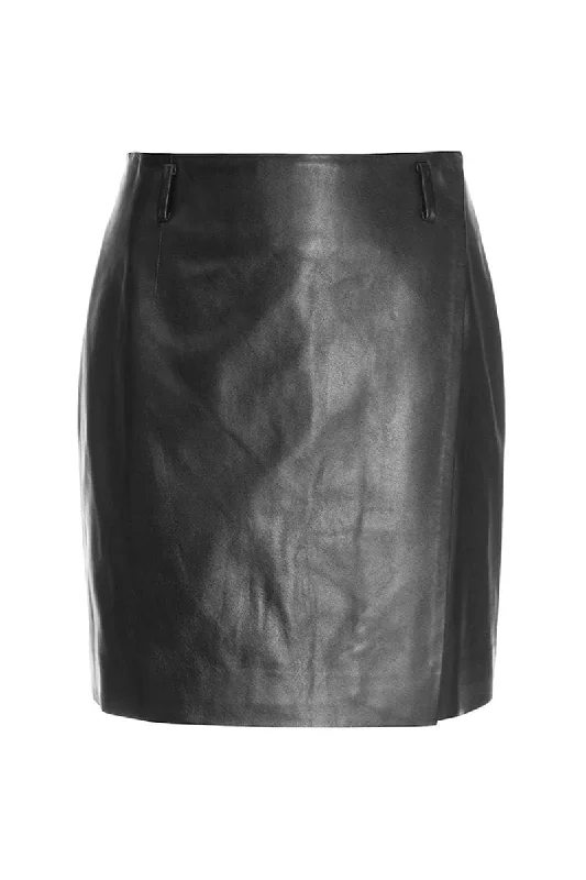 BLACK LEATHER MINI SKIRT lace skirt romantic
