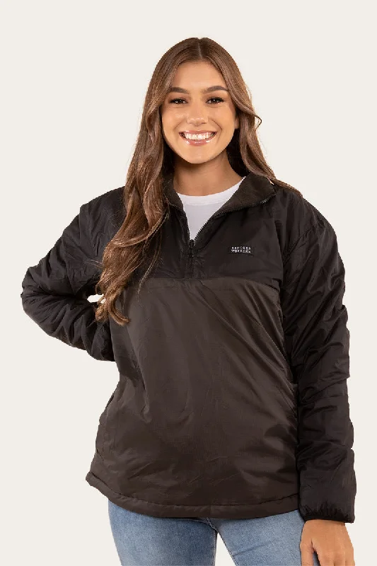 Cruze Womens Reversible Jacket - Black Hoodie Zip-Up Jacket Button-Up Jacket
