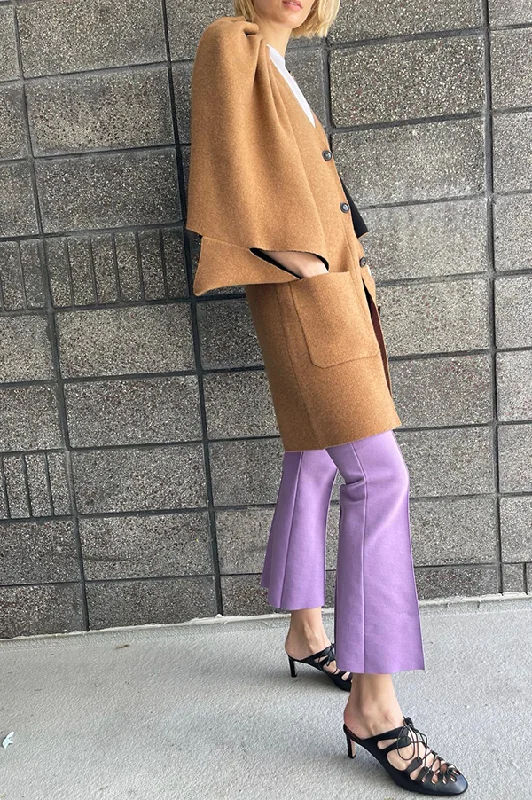 Kick Stretch-Cotton Pants in Subtle Jacquard Purple Stylish Harem Pants