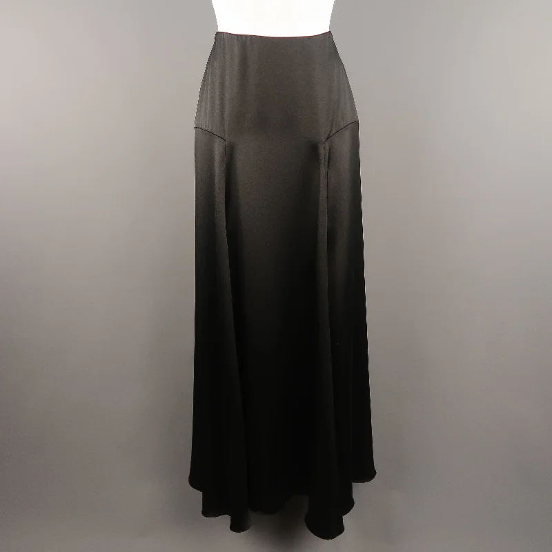 RALPH LAUREN COLLECTION Size 2 Black Silk A Line Maxi Skirt lace skirt romantic