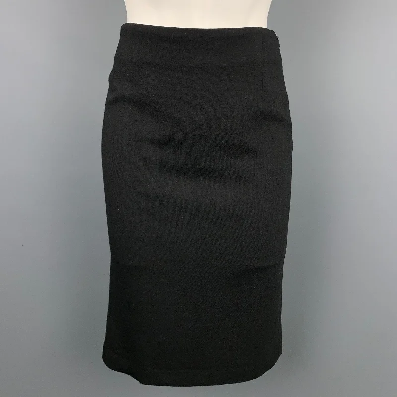 RALPH LAUREN Collection Size 2 Black Wool Tulip Skirt athletic skirt fit