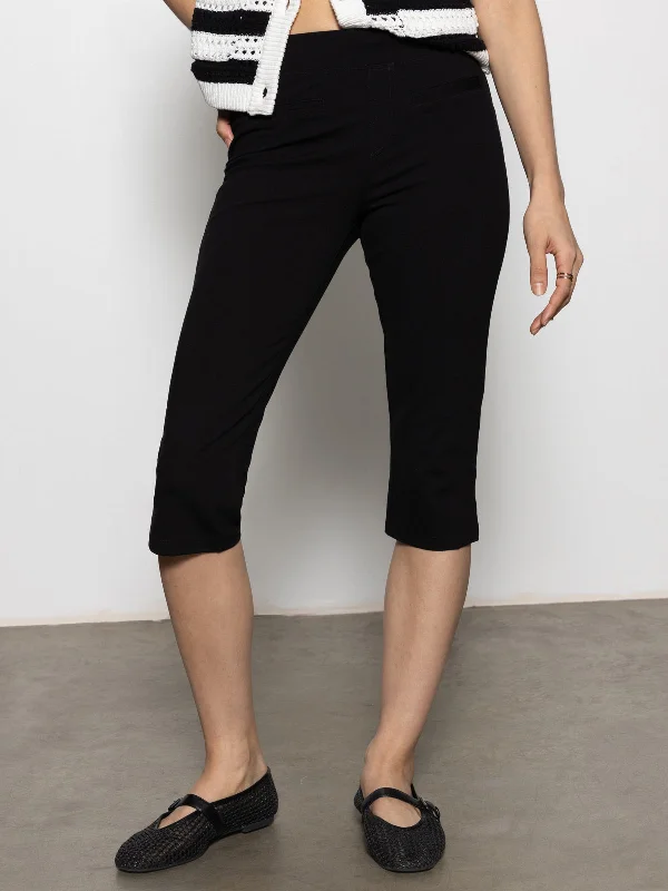 Clipper Ponte Capri Pant Black Classic Straight Pants
