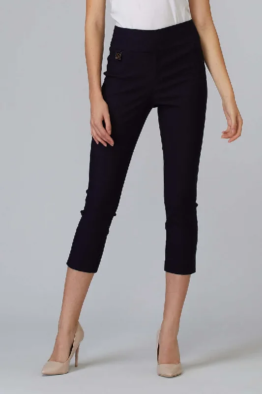 3/4 Pant in Black, White & Navy 201536P by Joseph Ribkoff Sizes Cozy Fitted Pants