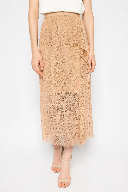 Carine Skirt in Nude a-line skirt cut
