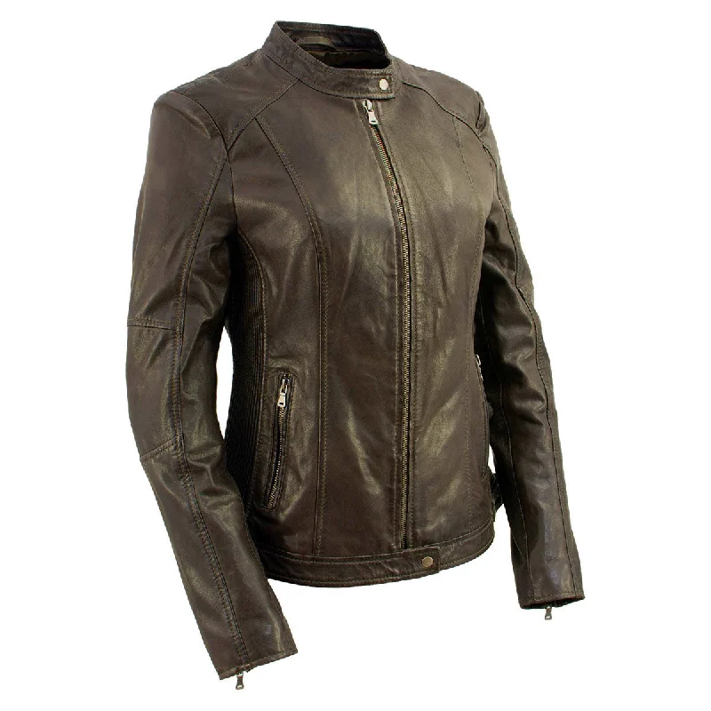 Milwaukee Leather Vintage SFL2813 Women's Brown Leather Moto Style Fashion Jacket Fitted Jacket Loose Jacket Oversized Jacket Milwaukee Leather Vintage SFL2813 Women's Brown Leather Moto Style Fashion Jacket Fitted Jacket Loose Jacket Oversized Jacket