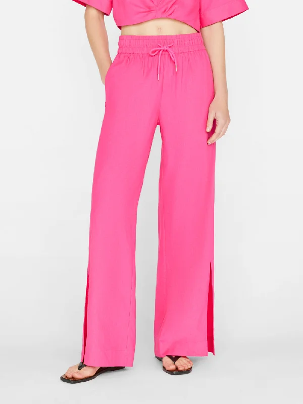 Drawstring Lounge Pant -- Flamingo High-Waist Yoga Pants