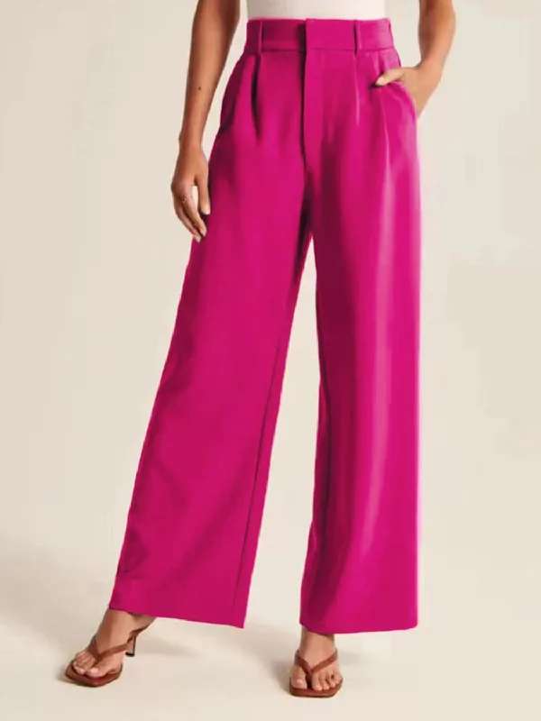Hazel Blues® |  High Waist Wide Leg Pants Warm Wool Trousers