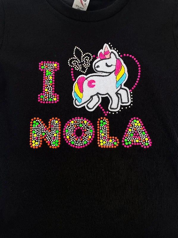 I Love NOLA Unicorn Princess Cut T-Shirt