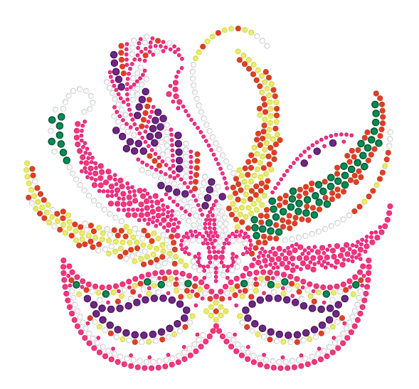 Mardi Gras Rhinestone Mask in Pink